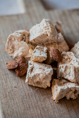 Sardinian artisanal nougat whit almonds and chestnut honey, Torrone Sardo artigianale con mandorle e miele di Castagno