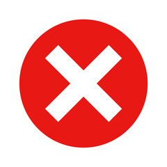Cancel button cross mark icon. Vector.