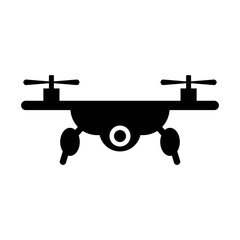 Drone silhouette icon in flight. Vector.