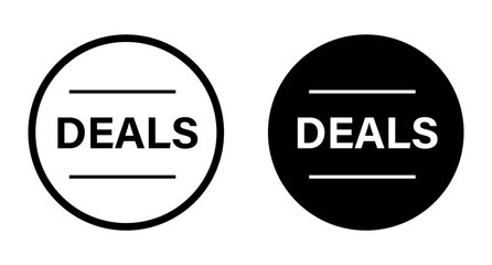 DEAL silhouette icon set. Vector.