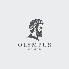 head of Greek god Zeus logo illustration