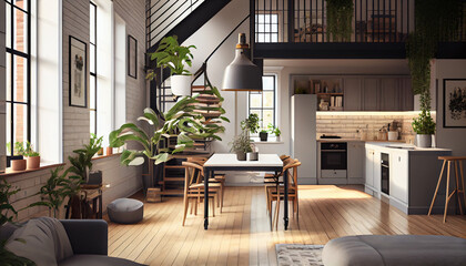 modern interior design by generative ai