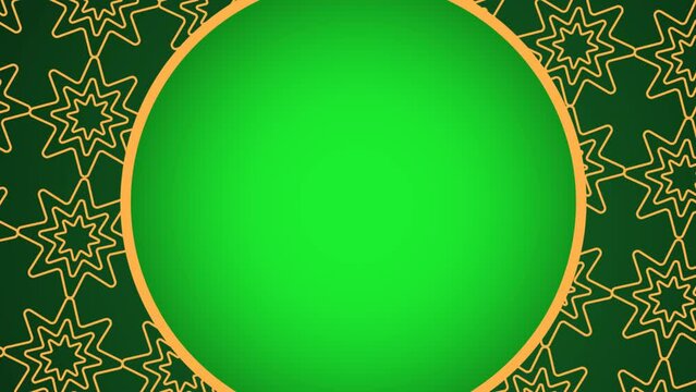 Islamic animated moving mandala background ornament Islamic and green screen space empty 4k animation looping