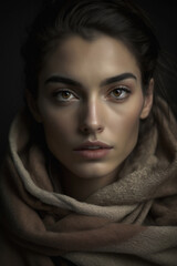 Fototapeta premium Ritratto di donna generato da intelligenza artificiale. 