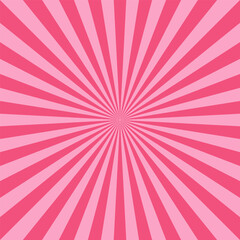 Abstract explosion background in gradient pink color. Sun glare effect radiates. Sunlight sparkle pattern. Radial rays vector illustration. Narrow beam. For backgrounds, posters, banners and covers.