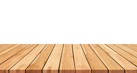 wooden table and floor on white background