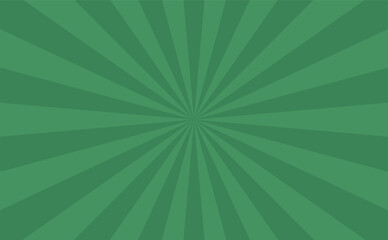 Abstract explosion background in gradient green color. Sun glare effect radiates. Sunlight sparkle pattern. Radial rays vector illustration. Narrow beam. For backgrounds, posters, banners and covers.