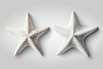 Fototapeta na wymiar Isolated White Starfish. Ocean Design Element. Generative AI 