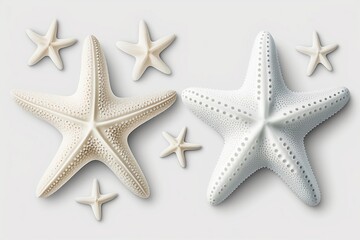 Isolated White Starfish. Ocean Design Element. Generative AI 