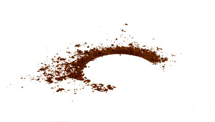 round coffee powder stains isolated