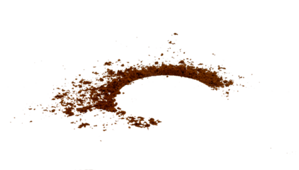 round coffee powder stains isolated