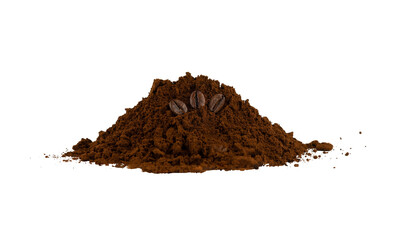 heap of coffee powder isolated