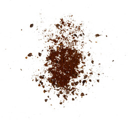 roasted instant coffee powder isolated