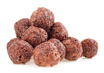 Fototapeta na wymiar Cereal chocolate balls isolated on a white background. Healthy breakfast.