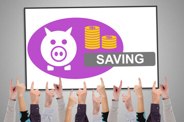 Saving concept on a whiteboard