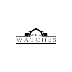 Watches frame logo design template isolated on white background