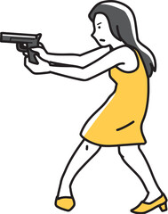 銃を向ける女性