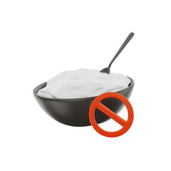3d no food icon illustration object