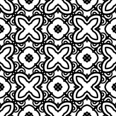 Vector monochrome pattern, Abstract texture for fabric print, card, table cloth, furniture, banner, cover, invitation, decoration, wrapping.seamless repeating pattern.Black and 
white color.
