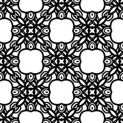 Vector monochrome pattern, Abstract texture for fabric print, card, table cloth, furniture, banner, cover, invitation, decoration, wrapping.seamless repeating pattern.Black and 
white color.