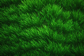 Naklejka na ściany i meble Background with green grass texture. top view picture. Generative AI