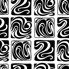 Fototapeta premium Abstract groovy floral patterns. Modern trendy minimalist Matisse style. Hand drawn for wallpaper, wall decor, fabric, postcard, cover, template, banner.