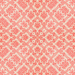 Victorian Ornament Pattern Coral Red