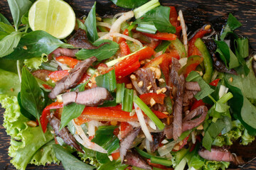 Khmer beef salad. Siem Reap.  Cambodia.
