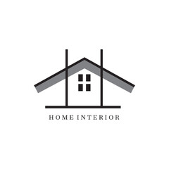interior abstract logo design house vector illustration