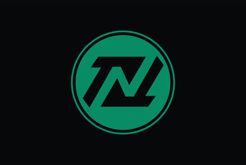 TN, NT, T, N OR TNT  initial circle logo green