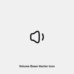 Volume down vector icon. Premium quality.