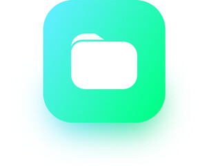 Folder icon in square gradient colors. Modern website or apps interface.