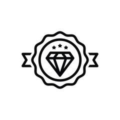 Black line icon for premium