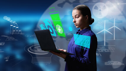 Active youth chooses green planet, ecology concept