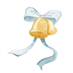 watercolor wedding bell painting clip art, love decoration illustration png