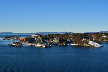 oslo Fjord on sunny day panoramic views