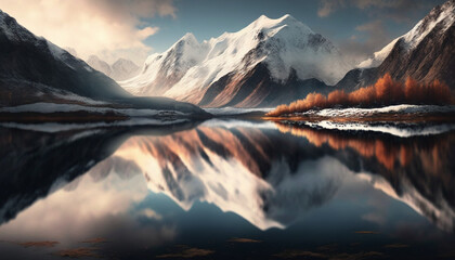 sunrise over the lake