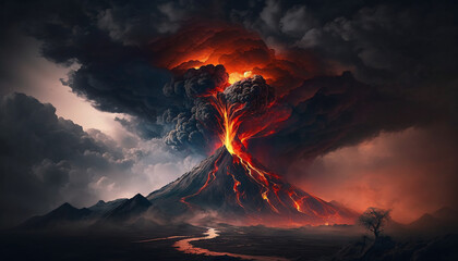 Volcano errupting
