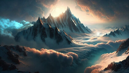 Beatiful mountain sky view