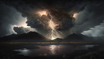 Lightning striking the ground