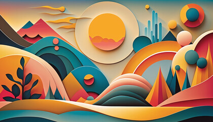 landscape with trees and mountains