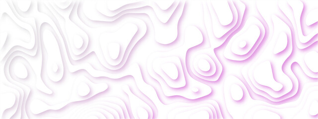 Abstract wavy line 3d paper cut white background. Topographic canyon geometric map relief texture with curved layers and shadow. Abstract realistic papercut decoration textured with wavy layers