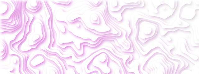 Abstract wavy line 3d paper cut white background. Topographic canyon geometric map relief texture with curved layers and shadow. Abstract realistic papercut decoration textured with wavy layers