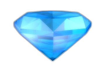 Blue Ruby diamond placed on transparent background. PNG format .3D render	