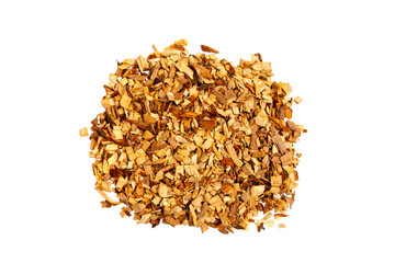 smoking chips for grilling laid out in different shapes on a white background