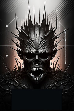 Dark poster and banner design with copy space for text and logos. Useful for concerts or venues. Gothic, EBM, EDM, Industrial, Electro or similar. Created with Generative AI