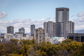 Obraz premium Osaka skyscrapers in Japan