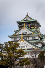 Fototapeta premium Castle of Osaka in Japan in spring.