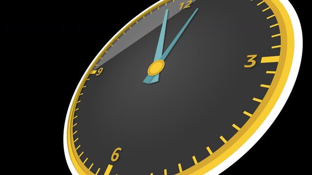 Animaci&oacute;n en plano corto reloj anal&oacute;gico canal alfa