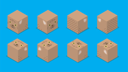 Animal Dice 3D Character Animal Australian Mist Cat Cartoon Vector